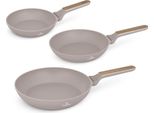 Set Di Padelle Antiaderenti Berlinger Haus 3 Pezzi, In Alluminio Forgiato Per La Cottura A Induzione Con Manico Ergonomico, Della Collezione Nordic Taupe