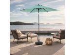 Lvhom Ombrellone Ø 264 Cm, Protezione Solare Upf 50+, Ombrellone A Sbalzo, Ombrellone Da Mercato, Verde Chiaro