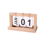 Inf Calendario Perpetuo Minimalista In Legno Beige Scuro