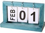 Inf Calendario Perpetuo Minimalista In Legno Blu