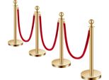 Sistema Di Controllo Della Folla Succebuy 4 Pali Barriera Dorati Con 3 Corde Di Velluto Rosso, Base A Iniezione Di Sabbia