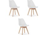Set Di 3 Sedie Valora Mark Bianche | Trio Di Eleganti Sedie Bianche