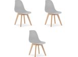 Set Di 3 Sedie Valora Kito Grigie - Set Di 3 Sedie Grigie Per Una Seduta Semplice