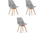 Set Di 3 Sedie Grigie Valora Mark | Set Di 3 Sedie Grigie Per Spazi Coordinati