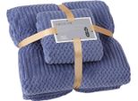 Set Di Asciugamani Da Bagno Per Doccia In Pile Di Corallo Ad Asciugatura Rapida Altamente Assorbente, Morbido E Confortevole Per L'uso Quotidiano Blu Scuro