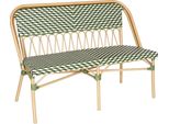 Panca Da Giardino In Stile Parigino Alluminio E Rattan Sintetico Verde - Oviala Batignolles