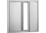 Succebuy Porta Di Accesso Al Barbecue, 610 X 610 Mm, Doppia Porta Da Incasso In Acciaio Inox, Cucina Esterna E Isola Barbecue, Porta Verticale A Parete Con Maniglie A Scomparsa, Per Postazione Barbecue