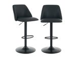 Sgabelli Da Bar Colamy (Set Di 2) - Sgabelli Da Bar Imbottiti In Ecopelle Con Schienale Semicircolare, Ideali Per Sala Da Pranzo O Cucina - Nero