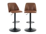 Sgabelli Da Bar Colamy (Set Di 2) - Sgabelli Da Bar Imbottiti In Ecopelle Con Schienale Semicircolare, Adatti Per Sala Da Pranzo O Cucina