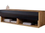 Minio Go For It, Mobile Tv, Lavagna Tv "Anne"", 100 Cm, In Piedi, Sospesa, Con Illuminazione Led, Colore Rovere Wotan / Nero Lucido"