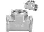 304 Tee In Acciaio Inox Filettato Tubo Connettore Per Tubo Industriale Scaffale Strumento Domestico3/4In X 3/4In X 3/4In Filettatura Femmina