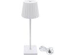 1.03 Lampada Da Tavolo A Led - Circa 38X10 Cm - 3 Colori Di Luce Regolabili - Ricaricabile A Batteria Con Usb - Colore: Bianco