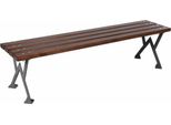 Casa Padrino Park Bench - Panchina Da Città Marrone Scuro/Grigio 180 Cm - Panchina Da Giardino Solida