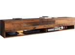 Minio Go For It, Lavagna Tv "Anne"", Mobile Tv, 180 Cm, In Piedi, Sospeso, Con Illuminazione Led, Colore Rovere Oldwood"