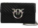 Pinko Borsa A Tracolla Pochette Love One Mini Icon Wallet C Nappa Chevron Black - Old Silver Nero