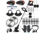 Tagliabordi A Batteria 21V - 2 Batterie, 4 Lame, Manico Telescopico - Leggero E Potente
