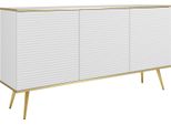 Credenza Glamour Bianca Con Gambe Dorate, 160 X 85 X 39