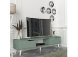 Mobile Tv 'Kullila' A 2 Ante 160 X 35 X 40 Cm Verde/Bianco