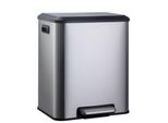 Cestino 2 Scomparti Jack, Acciaio Inox, Cestino Doppio Da 30 L, Cestino 2 Contenitori (2 X 15 L), Cestino A Pedale