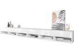 Minio Go For It, Mobile Tv, Lavagna Tv "Anne"", 300 Cm, Con Illuminazione Led, Colore Bianco Opaco/Bianco Lucido"