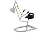 Costway Escavatore Da Seduto Girevole A 360°, 112X40X64Cm Escavatore Gigante In Metallo Con Pala&Comandi A 2 Mani, Escavatore Da Seduto Per Sabbia Per Bambini 3+Grigio