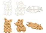 3Pcs/Set Cute Corgi Biscuit Mold In Plastica Funny Dog Shaped Cutters Biscuit Baking Tool For Kids Hand Diy Mold