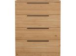 Cassettiera A 4 Cassetti Rebecca Mobili Aoki 87,5X72X42 Truciolare Ferro Marrone Grigio Scuro Moderno
