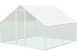 Jayseuw Pollaio 3X3X2M Pollaio Piccola Casa Per Animali Recinto Per Animali Piccoli Voliera Recinto Per Animali Liberi Gabbia Per Polli Pollaio Telaio In Acciaio Zincato Con Tetto