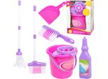 Mini Bambini Pulizia Playset Scopa Paletta Mop Kit Giocattolo Divertente Giocattoli Per Bambini