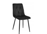 Sedia Imbottita In Velluto Nero "Velvet"", Sedia Imbottita Per Soggiorno E Sala Da Pranzo"