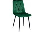 Sedia Imbottita In Velluto Verde "Velvet"", Sedia Imbottita Per Soggiorno E Sala Da Pranzo"