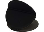 Inf Specchietto Portatile Rotondo In Pu E Acciaio Inox Per Trucco, 2 Pezzi Nero