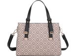 Gallantry, Borsa Da Donna Stampata Con Motivo Monogramma, Tortora/Nero