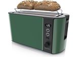 Tostapane Arendo 4 Fette In Acciaio Inox A Fessura Lunga, Tostapane A Fessura Lunga, Alloggiamento A Doppia Parete, Display Con Indicatore Del Tempo Residuo, 1500W, Portapane, Scongelamento, Con Portapane