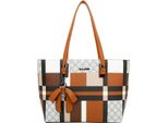 Gallantry, Borsa Da Donna Con Motivo A Quadri E Fiocco Decorativo Pendente, Marrone