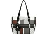 Gallantry, Borsa Da Donna Con Motivo A Quadri E Fiocco Decorativo Pendente, Nero