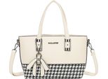 Gallantry, Borsa Da Donna Con Motivo Pied-De-Poule E Tracolla Staccabile, Giallo-Grigio