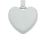 Inf Specchietto Cosmetico A Cuore In Pu E Acciaio Inox, Portatile, Da Viaggio D'argento