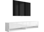 Lavagna Tv 170 Cm Bianco Opaco / Bianco Lucido, 170 × 32 × 34 Cm