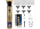 Inf Tagliacapelli Elettrico Da Uomo Con Teschio Dorato, Display Led E 6 Pettini
