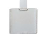 Inf Specchietto Cosmetico Portatile In Acciaio Inox Con Custodia In Pu Bianco