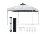 Gazebo Costway 3X3M, Gazebo Pieghevole, Gazebo Per Feste, Gazebo Pieghevole, Incl. 8 Picchetti Per Il Terreno & 4 Corde Per Il Vento & 1 Borsa Per Il Trasporto, Gazebo Da Giardino, Bianco