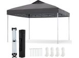 Gazebo Costway 3X3M, Gazebo Pieghevole, Gazebo Per Feste, Gazebo Pieghevole, Incl. 8 Picchetti Per Il Terreno & 4 Corde Per Il Vento & 1 Borsa Per Il Trasporto, Gazebo Da Giardino, Grigio
