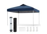 Gazebo Costway 3X3M, Gazebo Pieghevole, Gazebo Per Feste, Gazebo Pieghevole, Incl. 8 Picchetti Per Il Terreno & 4 Corde Per Il Vento & 1 Borsa Per Il Trasporto, Gazebo Da Giardino, Marino