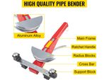 Succebuy Set Di Curvatubi Manuali, 1/4"-7/8"", Curvatubi A Cricchetto Per Tubi In Rame, Alluminio E Acciaio, Con 7 Matrici, Borsa Per Il Trasporto, Curvatura A 90° In Avanti E Indietro"