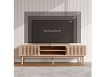 Mobile Tv In Legno Massiccio Proximax Da 150 Cm | Pannello Tv Con Ripiani Aperti E Spazio Di Archiviazione | Aspetto Legno Naturale