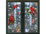Inf Adesivi Decorativi Natalizi, Set Da 2, Uccellini Di Zucchero Creativi In Pvc