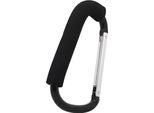Gancio A Clip Nero Per Carrozzina Carrozzina Passeggino Moschettone Borsa Fasciatoio Appendiabiti 16 X 10 Cm