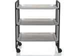 Don Hierro - Carrello Di Servizio Pieghevole Bauhaus Con Rotelle - Struttura In Metallo Nero, 3 Livelli, 3 Posizioni