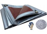 Ekspand | Telone 4X6 M - Argento-Marrone - Resistente Alle Intemperie, Ai Raggi Uv, Robusto, Telone Spesso